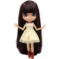 Blyth nude doll joint Body ICY deep brown hair Tan skin with bangs No.BL0312 DIY toy gift ICY BJD free shipping