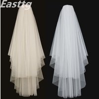 White Ivory Elegant Bridal Veils 2 layers With Comb Cut Edge Soft net Wedding Veil Wedding Accessories Veu de Noiva
