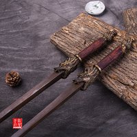 Sword breaker Antique Ming steel double mace wooden double Sword breakers mace similar to martial arts whips cold weapons