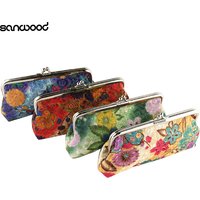 New Women's Coin Purse Cotton Embroidery Flower Handbag Hasp Pouch Wallet Money Bag Carteira кошелек женский bolsa