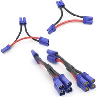 EC5 Parallel Battery Connector Cable Dual Extension Y Splitter 12AWG Silicone Wire 10CM Y / O Style for Rc Toys