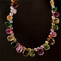Natural Colorful Tourmaline Clear Water Drop Tourmaline Necklace Crystal Gemstone Women Tourmaline Female 3-10mm AAAAAA