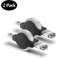 2PCS Portable RJ45 Cat 5 5e Retractable Ethernet LAN Network Patch Cable 10/100 Mbps 1.5m/5FT