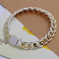 Couleur argent exquise 10mm chaîne hommes femmes chaîne noble bracelet de mariage mode charme mariage mignon cadeau d'anniversaire H091