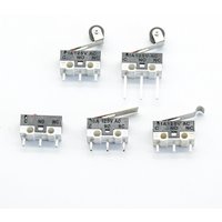 10pcs Micro Limit Switch Push Button Switch 1A 125V AC Mouse Switch 3Pins Long handle Roller Lever Arm SPDT 12* 6 *6mm TIAIHUA