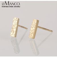 eManco Trendy Small Geometric Stud Earrings for Women Cool Tiny Stainless Steel Square Earings Fashion Jewelry