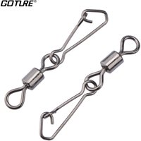 Goture 200 teile/los Angeln Wirbel Edelstahl Roll Wirbel Mit Haken Snap MS + QL Angelhaken Stecker