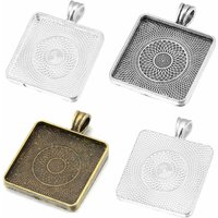 Fit 30mm Square Cabochons Summer Fashion Cameo/Glass Frame bezel Settings Tray blank DIY Accessory Making 5pcs/lot K05192