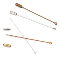 20pcs/lot 50/70mm Stick Metal Brooch Base Pin Safety Stopper Needle for DIY Lapel Badges Hat Jewelry Making Accessories Supplies