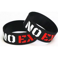 1PC Fashion No Excuses Motivation Silicone Wristband Black 1 Inch Wide Sports Activities Rubber Bracelets & Bangles Gift SH076