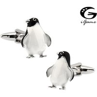 iGame Penguin Cuff Links Quality Brass Material Black Cute Animal Design Free Shipping