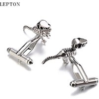 Metal Animal Cufflinks For Lepton Mens Shirt Cuffs Cuff links Brand Real Sales Silver Color Dinosaurs Cufflinks Relojes gemelos
