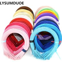 10Pcs/Lot Korean Fashion Covered Hairbands Satin Headband Cute Hair Ribbon Hairband Candy Color Headdress Girls Hair Accessories