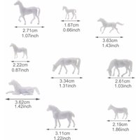 AN15002B 100pcs Unainted Model Horse White N Scale 1:160 Farm Animals Horses