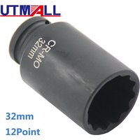 12 Point 32mm Deep Impact Socket 1/2" Drive Spindle Axle Nut Socket Hub Axle Nuts Removal Wrench Tool For BMW Fiat Peugeot