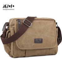 Vintage Canvas Multi-functional Casual Messenger Bag Men's Leisure Shoulder Crossbody Satchel Small for Male