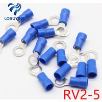 RV2-5 Blue Ring Insulated Wire Connector Electrical Crimp Terminal Cable Connector Wire Connector 100PCS/Pack RV2.5-5 RV