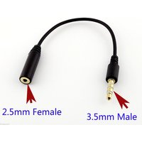1pc Audio Adapter Cable 2.5mm Female Stereo To 3.5mm 1/8" Male 4 Pole TRRS 15cm