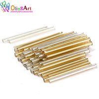 OlingArt Gold and silver Color Tube 2.5x30mm 45g/lot Glass Seed Beads DIY Accessory Earrings Bracelet necklace jewelry making