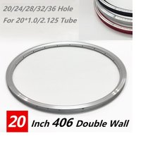 Folding Bike 20 Inch 406 Bicycle Rims Aluminum Alloy Double Layer Wall 20H/24H/28H/32H/36H Black Silver Red Da-honP8