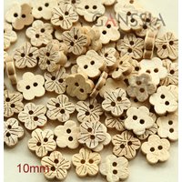 50pcs/lot Size:10mm Flower Shape Natural Coconut Buttons Accssories Sewing Button (ss-1224)