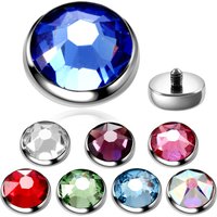 1PC G23 Titanium Piercing CZ Gem Micro Dermal Anchor Crystal Top Dermal Piercings Driver Surface Head Piercing 14G Body Jewelry