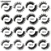 LEHUAMAO Makeup 3D Mink Lashes Thick False Eyelashes Long Natural Eyelashes Lightweight Volume Mink Eyelashes Fluffy Soft Lashes