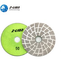 Z-LION 4" 1 Piece Diamond Polish Pad Vacuum Brazing Polishing Wheel Granite Concrete Marble Grinding Disc Sanding Pad image 3