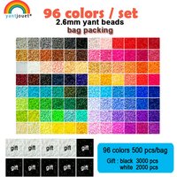 Perles miniatures Yantjouet 2,6 mm, 96 couleurs/ensemble, perles Hama noires et blanches, puzzles DIY, perles à repasser de haute qualité, cadeau fait main, jouet à fusionner