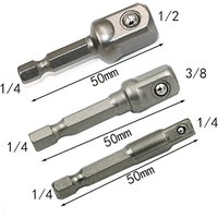Chrome Vanadium Steel Socket Adapter Set Hex Shank 1/4" 3/8" 1/2" Extension Drill Bits Bar Set Power Tools TF003