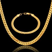 Gold Silver Color Stainless Steel 6mm Snake Chain Bracelets Neckalce For Women Men Fashion Party Wedding Jewelry Sets Gifts
