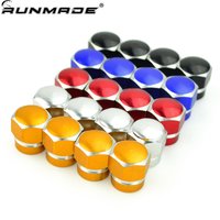 runmade 4pcs Universal Aluminum Car Wheel Tire Valve Stem Caps Dust Covers Auto Motorcycle Airtight Stem Bicycle Air Caps
