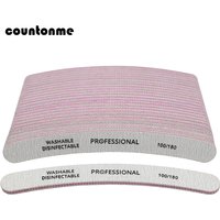 10pcs Professional Nail File 100/180 Lime Manicure Tools Sanding Polish Buffer Curve Banana Acrylic Nail Art tool Nail Polisher