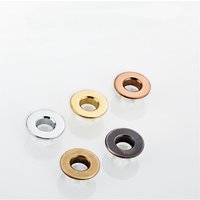 Brass Sink Overflow Ring, 30mm Round Bathroom Sink Hole Cover with Plastic Insert, Decorative Drain Overflow Trim for Bathroom