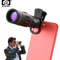 APEXEL Universal 18x25 Monocular Zoom HD Optical Cell Phone Lens 18X Telephoto Lens with Tripod for Smartphone Observing Survey