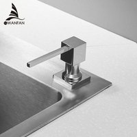 Deckmontierter Küchen-Seifenspender Quadratische Pumpe Verchromter Seifenspender für Küche Eingebauter Arbeitsplatten-Spender 2306