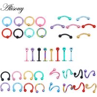 Alisouy 1PC G23 Stainless Steel 16G Nose Rings Labret Lip Eyebrow Tongue Ear Piercings Captive Bead Rings Body Jewelry