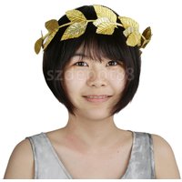 6pcs Gold Leaves Laurel Wreath Garden Headband Head Piece Tiara Fancy Dress