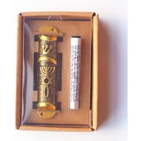 Religion Jewish Mezuzah Case Hand made Mezuza With Torah parchment scroll Mezuzah