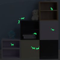 8 Cats Luminous Switch Sticker Lovely Funny Cartoon Animal Glow Wall Sticker Kids Room Bedroom Bed Wardrobe DIY Decoration Decal