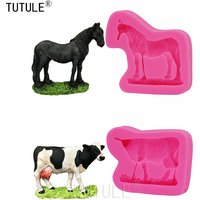 Cow Mold,Farm Animal Mold - Horse Silicone Mold,Polymer Clay Resin Fondant,Mustang Pony Silicone Rubber Flexible Food Safe Mould