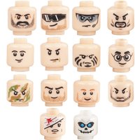WW2 Military Army Soldier Figures Face Heads Building Blocks City Halloween Accessory Modern SWAT Minifigs Skull Parts Brick Toy