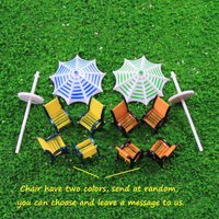 1Set Model Sun Umbrella With Chairs Set 1:100 1:150 Diorama Plastic Architecture Making Materials For Building Scene Layout