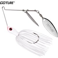 Goture 1pc 14g/10g Spinner Bait Fishing Lure Metal Jig Jigging Lure Spinners Spoon Bait Artificial Spinnerbait for Bass Carp