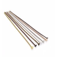 100pcs/bag 40 50mm Flat Head Pins 0.7mm Rhodium/Copper/Bronze/Silver Plated Head Pins For Diy Jewelry Making Accessories