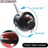 XCGaoon Mini CCD Wide Angle Real Waterproof Car Front Side View Camera, 4 Layer Glass Lens