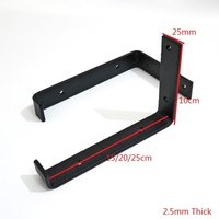 1 paire (2 pièces) supports d'étagère muraux noirs Support avec vis en forme de L