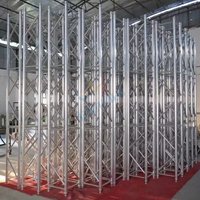 6pcs F34 Truss Straight Aluminum GL34 Square Stage Trussing Stands Corner 50mm Pipe 1meter 4 Point Truss For Stage Project