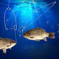 2PCS Automatic Fishing Device Spring Loaded Speed Hook Lazy Person Fish Hooks Automatic Ejection Ice Fishing Bait Traps