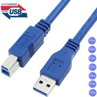 USB 3.0 A Male AM to USB 3.0 B Type Male BM USB3.0 Cable 0.3m 0.6m 1m 1.5m 1.8m 3m 5m 1ft 2ft 3ft 5ft 6ft 10ft 30cm 1 3 5 Meters